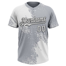 Load image into Gallery viewer, Custom White Gray-Black 3D Pattern Abstract Brush Stroke Two-Button Unisex Softball Jersey
