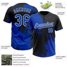 Load image into Gallery viewer, Custom Black Thunder Blue-White 3D Pattern Abstract Brush Stroke Two-Button Unisex Softball Jersey
