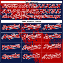 Load image into Gallery viewer, Custom Red Navy-White 3D Pattern Abstract Brush Stroke Two-Button Unisex Softball Jersey
