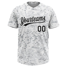 Load image into Gallery viewer, Custom Camo Black-White 3D Arctic Camouflage Two-Button Unisex Softball Jersey
