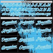 Load image into Gallery viewer, Custom Sky Blue Black-White 3D Pattern Abstract Brush Stroke Two-Button Unisex Softball Jersey
