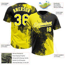 Load image into Gallery viewer, Custom Light Yellow Black-White 3D Pattern Abstract Brush Stroke Two-Button Unisex Softball Jersey
