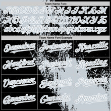 Load image into Gallery viewer, Custom Silver Black-White 3D Pattern Abstract Brush Stroke Two-Button Unisex Softball Jersey
