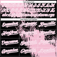 Load image into Gallery viewer, Custom Light Pink Black-White 3D Pattern Abstract Brush Stroke Two-Button Unisex Softball Jersey
