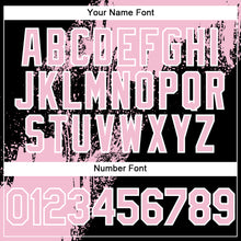Load image into Gallery viewer, Custom Light Pink Black-White 3D Pattern Abstract Brush Stroke Two-Button Unisex Softball Jersey

