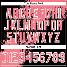 Load image into Gallery viewer, Custom Medium Pink Black-White 3D Pattern Abstract Brush Stroke Two-Button Unisex Softball Jersey
