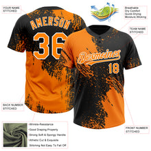 Load image into Gallery viewer, Custom Bay Orange Black-White 3D Pattern Abstract Brush Stroke Two-Button Unisex Softball Jersey
