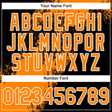 Load image into Gallery viewer, Custom Bay Orange Black-White 3D Pattern Abstract Brush Stroke Two-Button Unisex Softball Jersey
