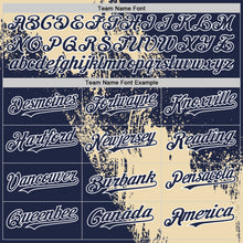 Load image into Gallery viewer, Custom Cream Navy-White 3D Pattern Abstract Brush Stroke Two-Button Unisex Softball Jersey
