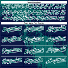 Load image into Gallery viewer, Custom Teal Navy-White 3D Pattern Abstract Brush Stroke Two-Button Unisex Softball Jersey
