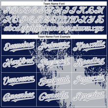 Load image into Gallery viewer, Custom Gray Navy-White 3D Pattern Abstract Brush Stroke Two-Button Unisex Softball Jersey
