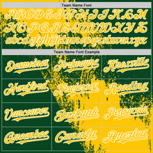 Load image into Gallery viewer, Custom Yellow Green-White 3D Pattern Abstract Brush Stroke Two-Button Unisex Softball Jersey
