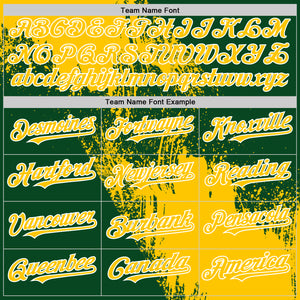Custom Yellow Green-White 3D Pattern Abstract Brush Stroke Two-Button Unisex Softball Jersey