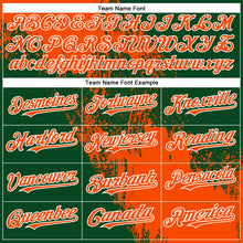 Load image into Gallery viewer, Custom Orange Green-White 3D Pattern Abstract Brush Stroke Two-Button Unisex Softball Jersey
