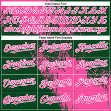 Load image into Gallery viewer, Custom Pink Green-White 3D Pattern Abstract Brush Stroke Two-Button Unisex Softball Jersey
