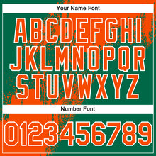Load image into Gallery viewer, Custom Orange Kelly Green-White 3D Pattern Abstract Brush Stroke Two-Button Unisex Softball Jersey

