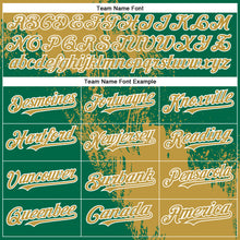 Load image into Gallery viewer, Custom Old Gold Kelly Green-White 3D Pattern Abstract Brush Stroke Two-Button Unisex Softball Jersey
