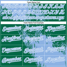 Load image into Gallery viewer, Custom Light Blue Kelly Green-White 3D Pattern Abstract Brush Stroke Two-Button Unisex Softball Jersey
