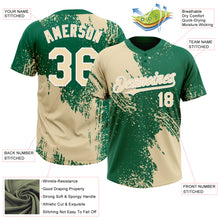 Load image into Gallery viewer, Custom Cream Kelly Green-White 3D Pattern Abstract Brush Stroke Two-Button Unisex Softball Jersey
