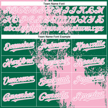 Load image into Gallery viewer, Custom Light Pink Kelly Green-White 3D Pattern Abstract Brush Stroke Two-Button Unisex Softball Jersey
