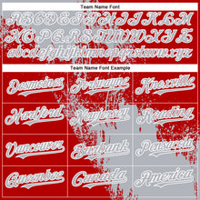 Load image into Gallery viewer, Custom Gray Red-White 3D Pattern Abstract Brush Stroke Two-Button Unisex Softball Jersey
