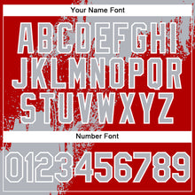 Load image into Gallery viewer, Custom Gray Red-White 3D Pattern Abstract Brush Stroke Two-Button Unisex Softball Jersey
