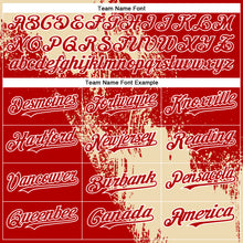 Load image into Gallery viewer, Custom Cream Red-White 3D Pattern Abstract Brush Stroke Two-Button Unisex Softball Jersey

