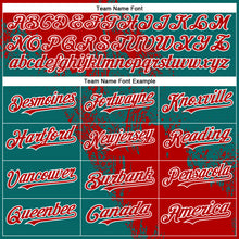 Load image into Gallery viewer, Custom Red Teal-White 3D Pattern Abstract Brush Stroke Two-Button Unisex Softball Jersey
