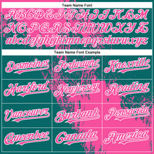 Load image into Gallery viewer, Custom Pink Teal-White 3D Pattern Abstract Brush Stroke Two-Button Unisex Softball Jersey
