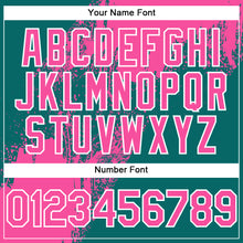 Load image into Gallery viewer, Custom Pink Teal-White 3D Pattern Abstract Brush Stroke Two-Button Unisex Softball Jersey
