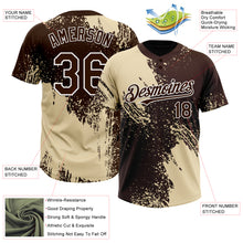 Load image into Gallery viewer, Custom Cream Brown-White 3D Pattern Abstract Brush Stroke Two-Button Unisex Softball Jersey
