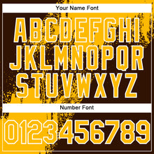 Load image into Gallery viewer, Custom Gold Brown-White 3D Pattern Abstract Brush Stroke Two-Button Unisex Softball Jersey

