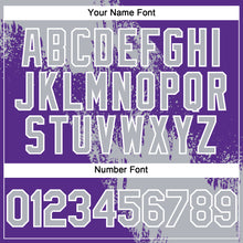 Load image into Gallery viewer, Custom Gray Purple-White 3D Pattern Abstract Brush Stroke Two-Button Unisex Softball Jersey
