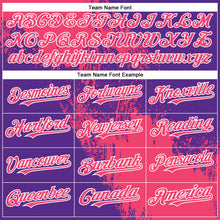 Load image into Gallery viewer, Custom Neon Pink Purple-White 3D Pattern Abstract Brush Stroke Two-Button Unisex Softball Jersey
