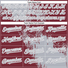 Load image into Gallery viewer, Custom Gray Burgundy-White 3D Pattern Abstract Brush Stroke Two-Button Unisex Softball Jersey
