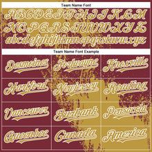 Load image into Gallery viewer, Custom Old Gold Burgundy-White 3D Pattern Abstract Brush Stroke Two-Button Unisex Softball Jersey
