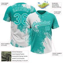 Load image into Gallery viewer, Custom White Aqua 3D Pattern Abstract Brush Stroke Two-Button Unisex Softball Jersey
