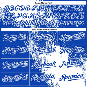 Custom White Thunder Blue 3D Pattern Abstract Brush Stroke Two-Button Unisex Softball Jersey