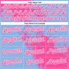Load image into Gallery viewer, Custom Pink Light Blue-White 3D Pattern Abstract Brush Stroke Two-Button Unisex Softball Jersey
