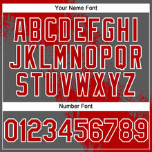 Load image into Gallery viewer, Custom Red Steel Gray-White 3D Pattern Abstract Brush Stroke Two-Button Unisex Softball Jersey
