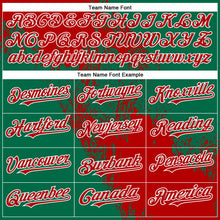 Load image into Gallery viewer, Custom Red Kelly Green-White 3D Pattern Abstract Brush Stroke Two-Button Unisex Softball Jersey
