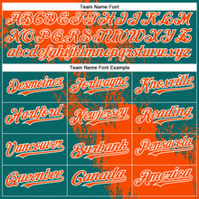 Load image into Gallery viewer, Custom Orange Teal-White 3D Pattern Abstract Brush Stroke Two-Button Unisex Softball Jersey
