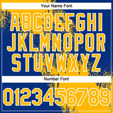 Load image into Gallery viewer, Custom Gold Royal-White 3D Pattern Abstract Brush Stroke Two-Button Unisex Softball Jersey

