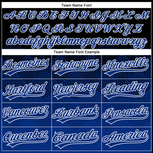 Custom Black Royal-White 3D Gradient Square Shape Two-Button Unisex Softball Jersey