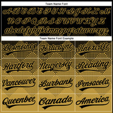 Load image into Gallery viewer, Custom Black Old Gold 3D Gradient Square Shape Two-Button Unisex Softball Jersey
