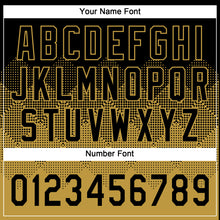 Load image into Gallery viewer, Custom Black Old Gold 3D Gradient Square Shape Two-Button Unisex Softball Jersey
