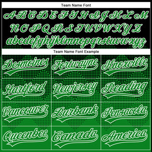 Custom Black Grass Green-White 3D Gradient Square Shape Two-Button Unisex Softball Jersey