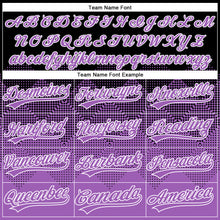 Load image into Gallery viewer, Custom Black Medium Purple-White 3D Gradient Square Shape Two-Button Unisex Softball Jersey
