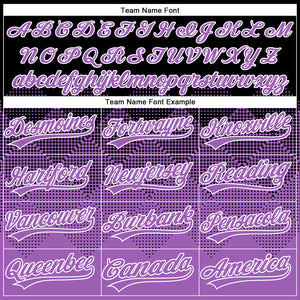 Custom Black Medium Purple-White 3D Gradient Square Shape Two-Button Unisex Softball Jersey