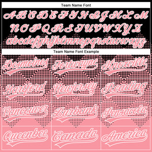Custom Black Medium Pink-White 3D Gradient Square Shape Two-Button Unisex Softball Jersey